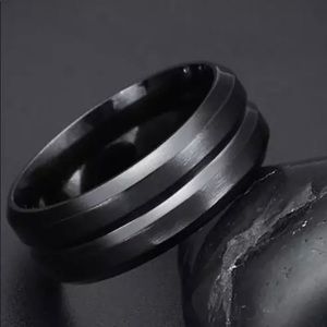 Stainless steel titanium black ring!